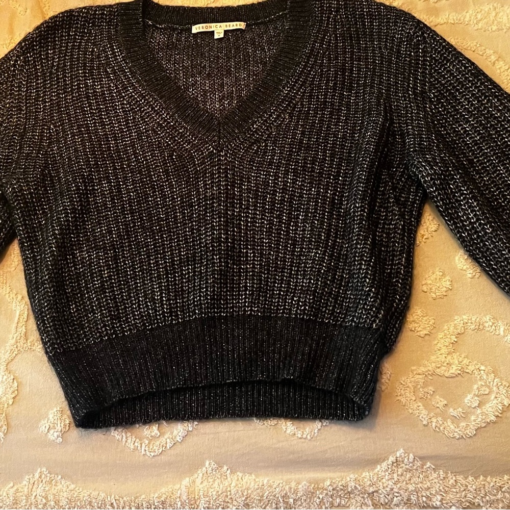 Veronica Beard Navy V-Neck Sweater - Picture 4 of 9